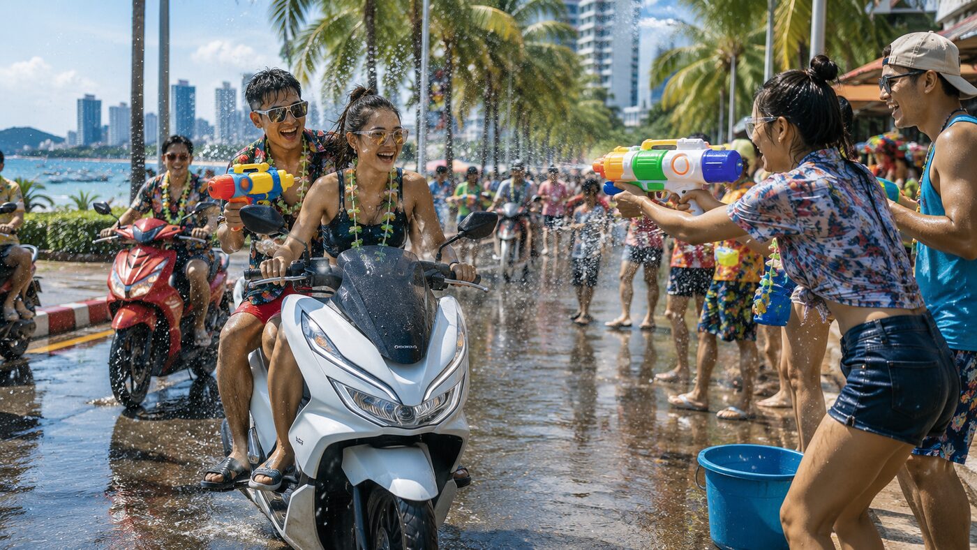 How We Celebrated Songkran in Pattaya – Fun, Family, and Motorbikes